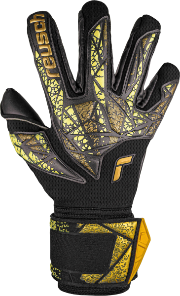 Reusch Attrakt Duo Finger Support 5470050 7739 schwarz gelb gold front